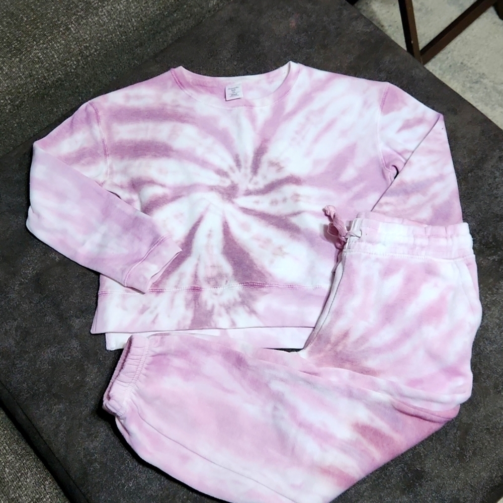 Kids Dreamsicle Pink Tie Dye Sweatpants Matching Outfit Medium